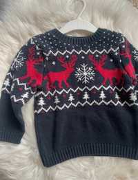 Sweter sweterek bluza świąteczny H&M 92