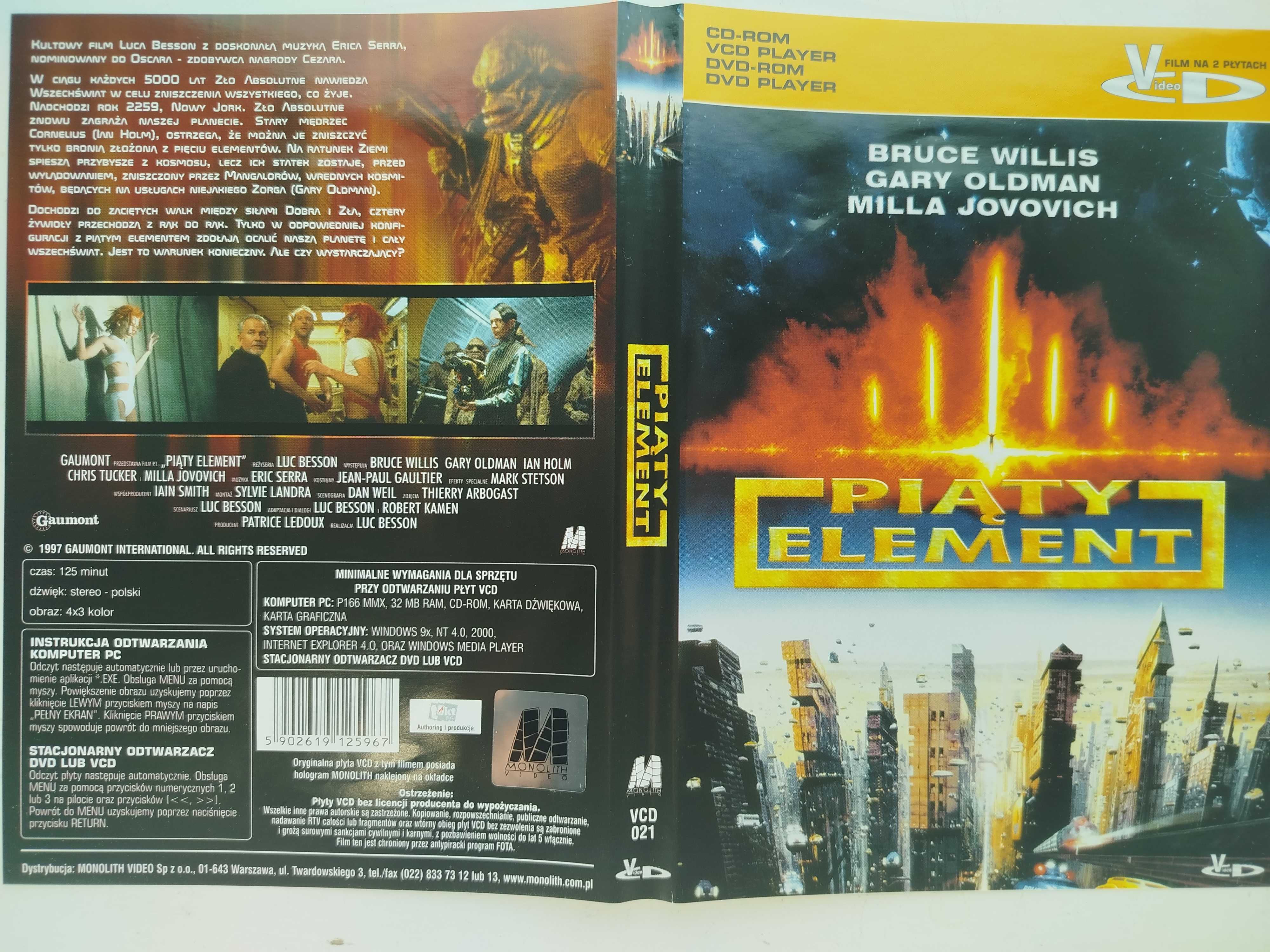 Piąty Element 2 VCD Bruce Willis Oldman Jovovic