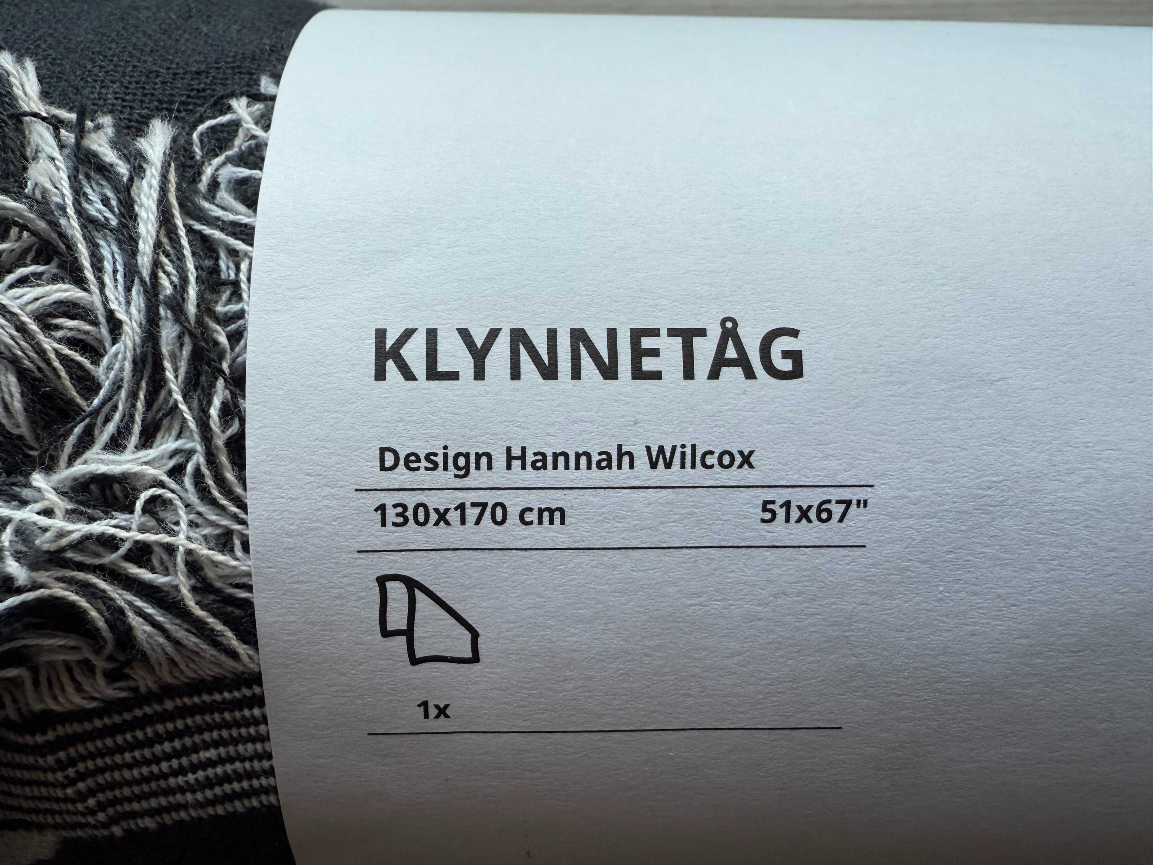 Koc pled narzuta IKEA - 100% bawełna - nowy - fajny wzór