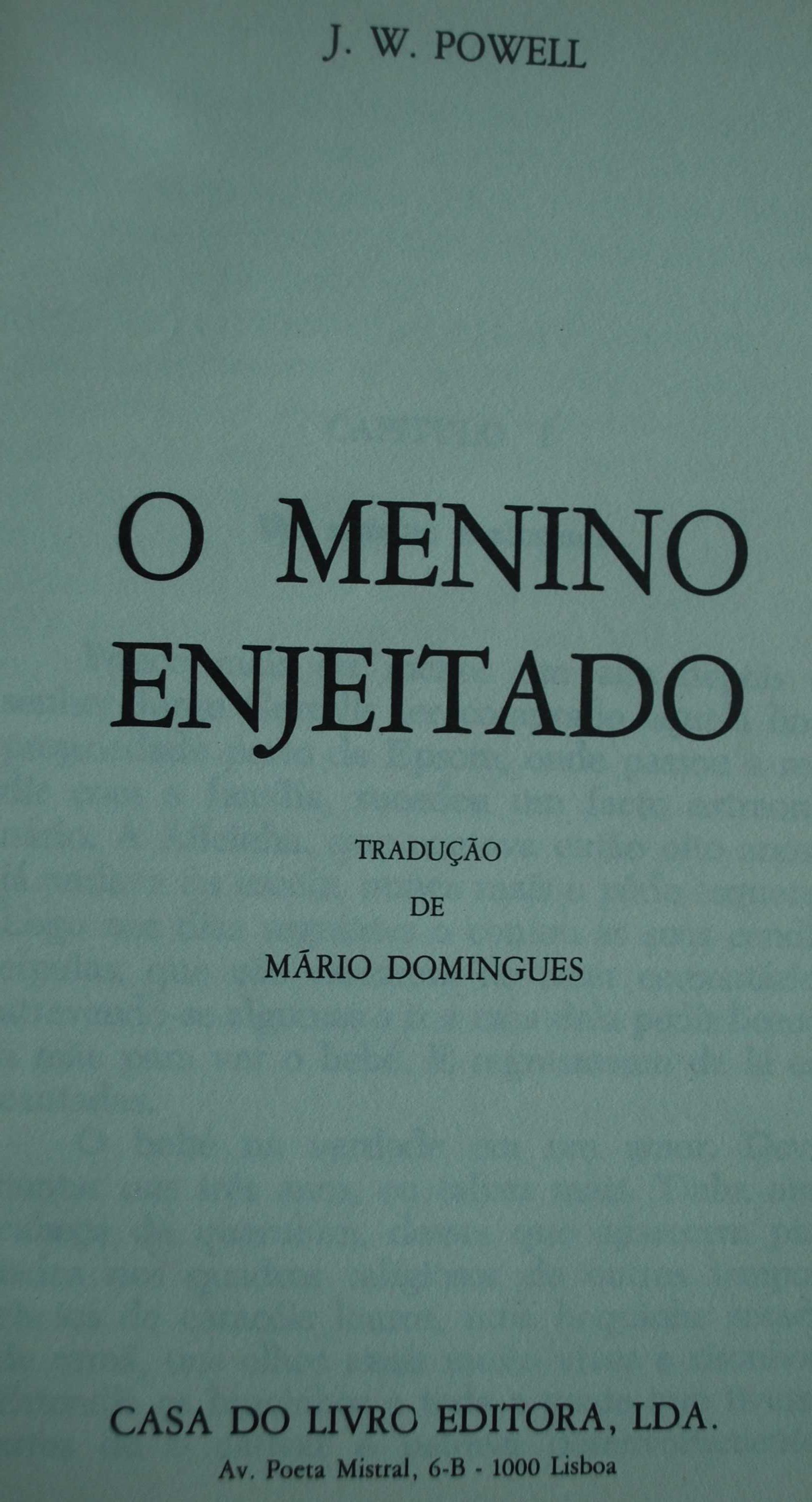 O Menino Enjeitado de J. W. Powell - 1ª Edição Ano 1979