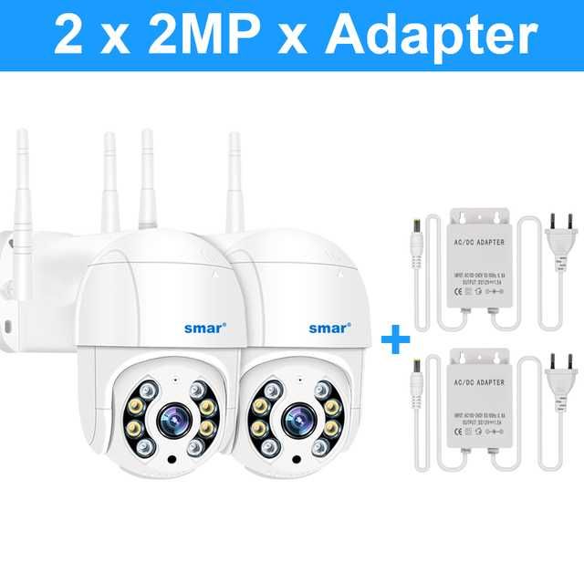 2 Câmaras Vídeo Vigilância - WIFI - Rotativa Exterior - Auto-Tracking