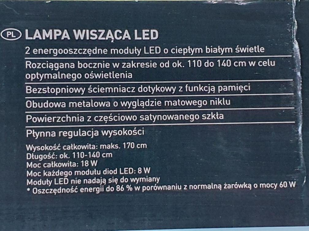 Lampa LED do salonu nad stół pokoju