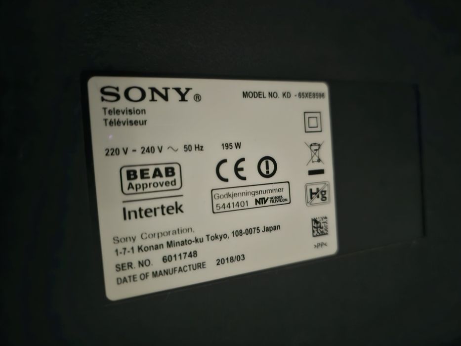 TV Sony Bravia 4k 65"