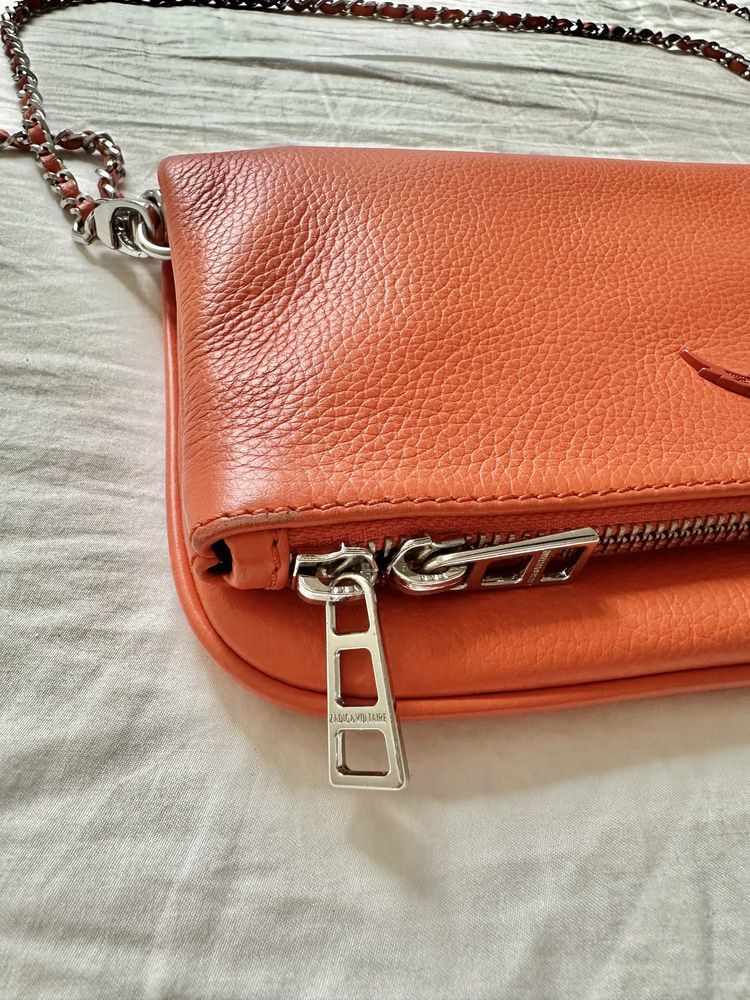 mala bolsa ombro rock zadig & voltaire laranja