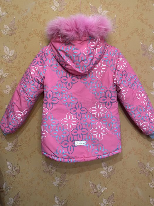 Зимовий термокомплект для дівчинки куртка і комбінезон 116 122