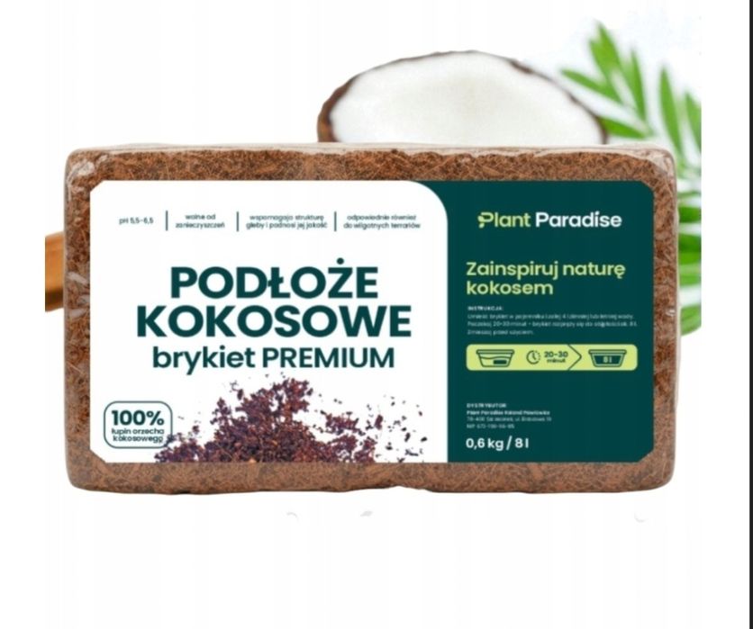 Podłoże kokosowe prasowane kostka 8l