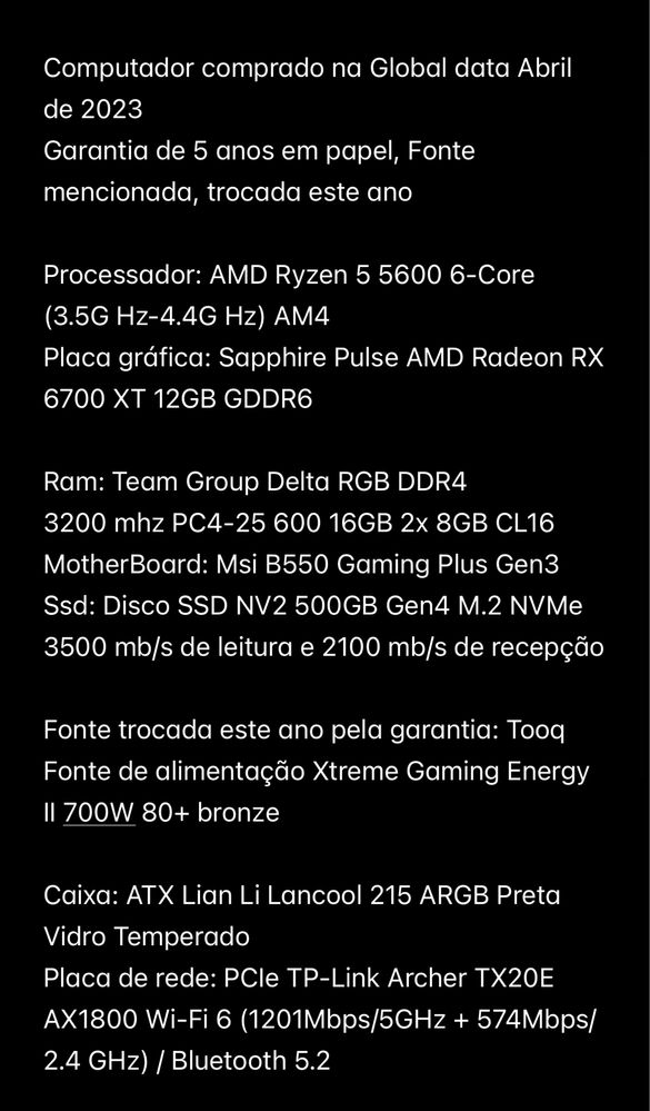 Computador King Mode Gamer- PC AMD R5