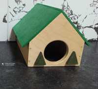 Domek zielony ,drewniany dla małych gryzoni