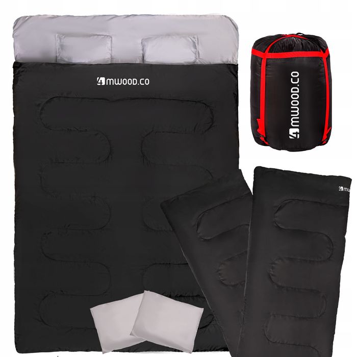 śpiwór dwuosobowy turystyczny podwójny zimowy kołdra ciepły 220x150cm