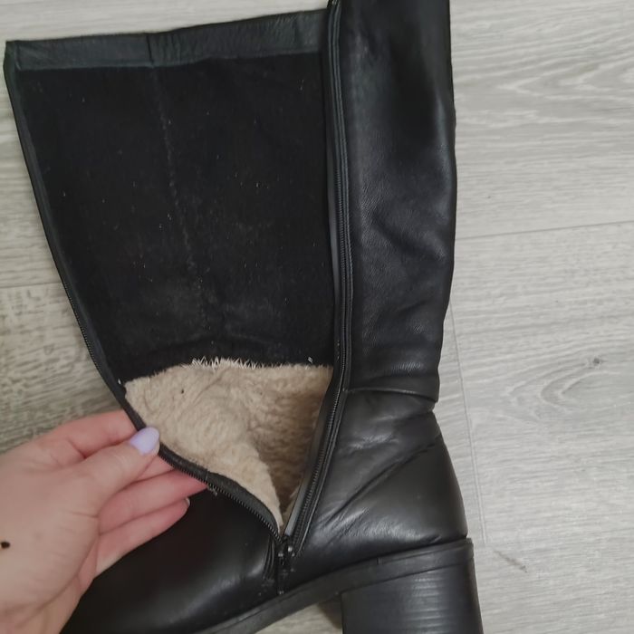 Зимние сапоги кожаные