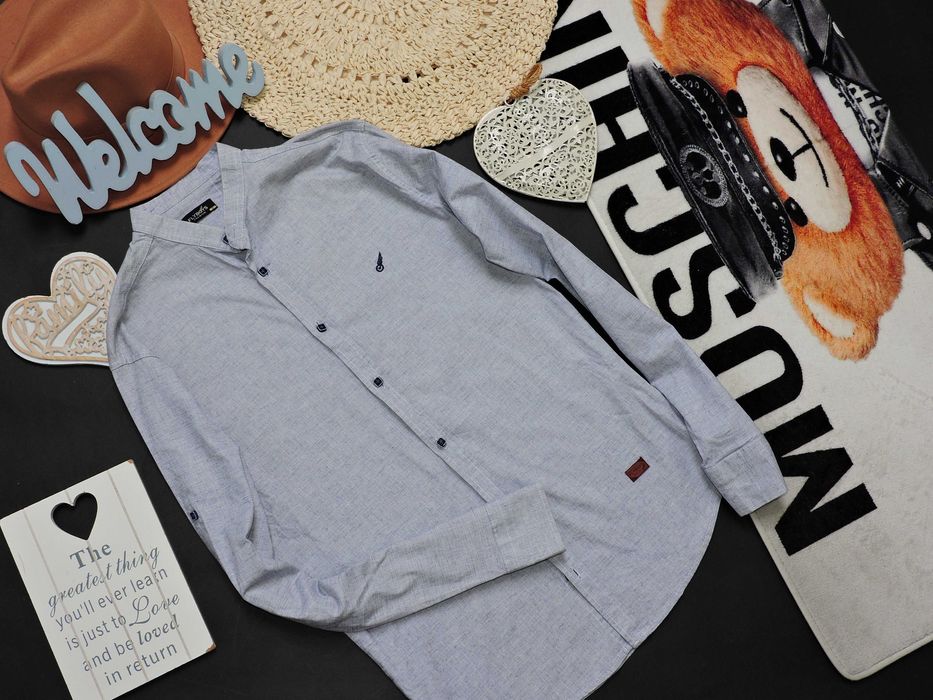 FlyBoys Koszula męska bawełna stójka S