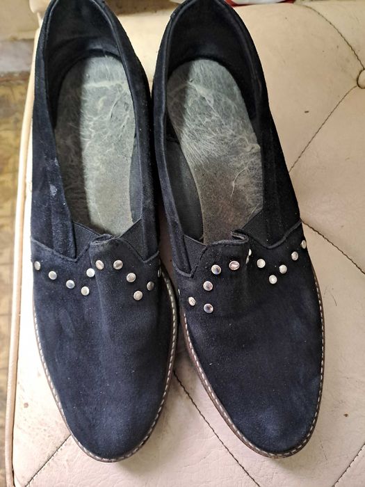 Туфли лоферы черная замша розмер 39