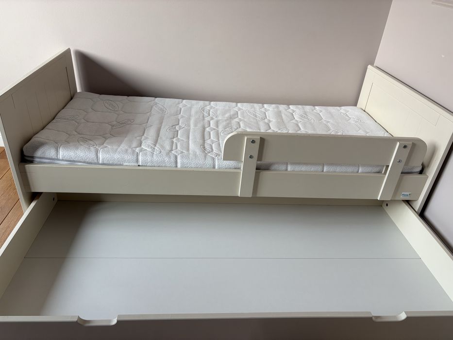 Łóżko dla dziecka Pinio Marsylia 160x70 z materacem, szufladą,barierką