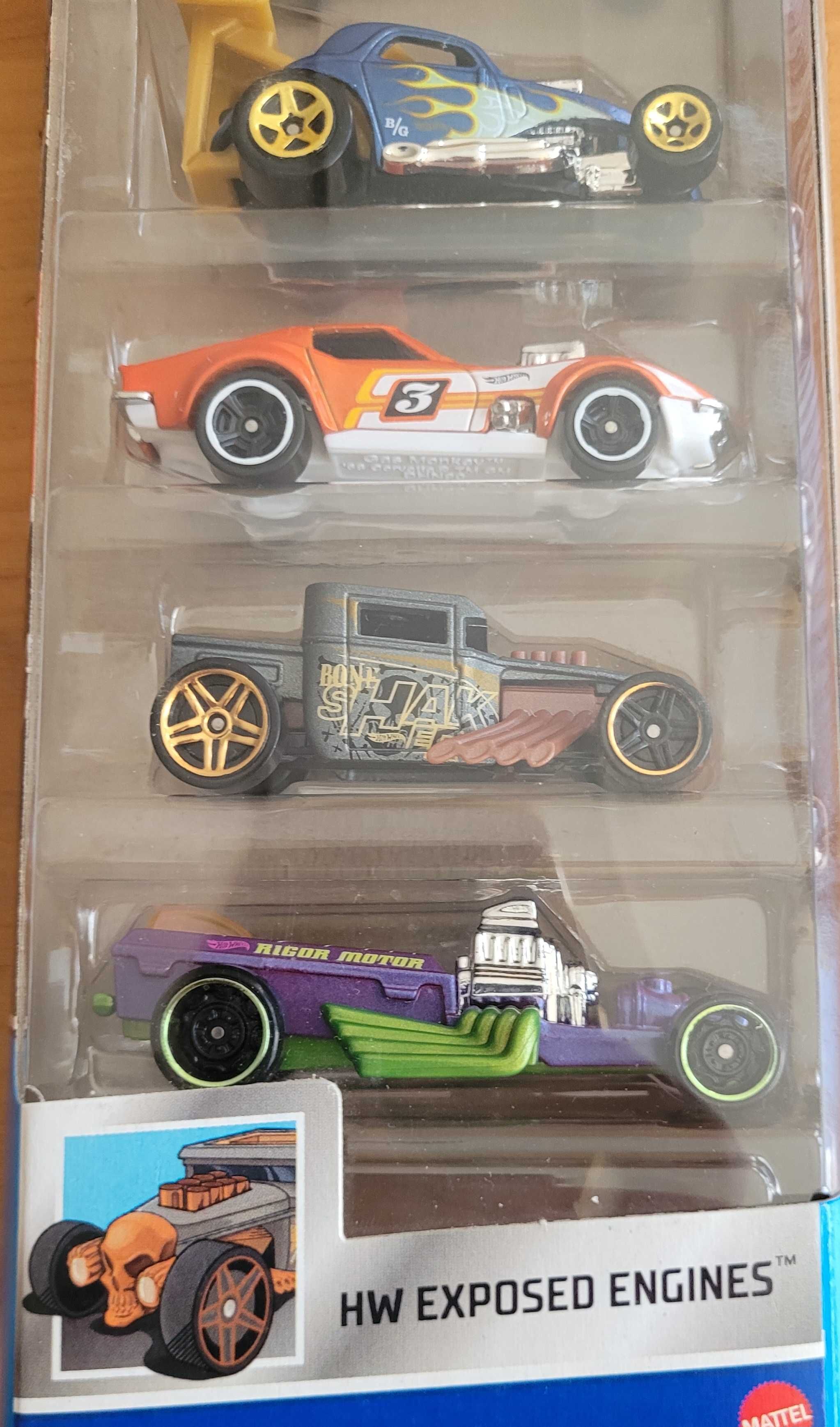 Nowy zestaw Hot Wheels HW EXPOSED ENGINES autka 5-PAK