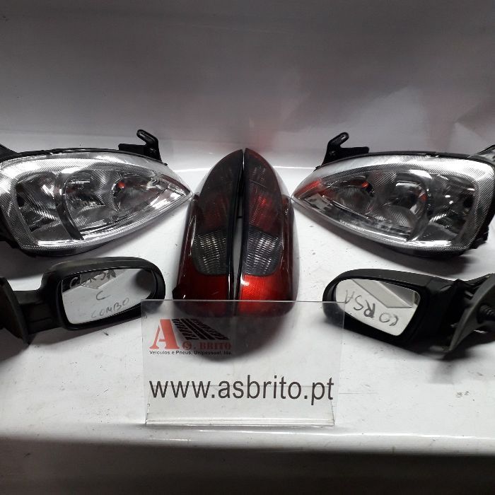 Farois farolins espelhos nevoeiro Opel Corsa C e Combo