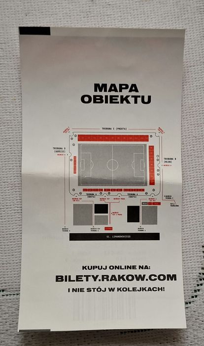 Pamìątkowy Bilet z meczu Raków Częstochowa - Motor  Lublin