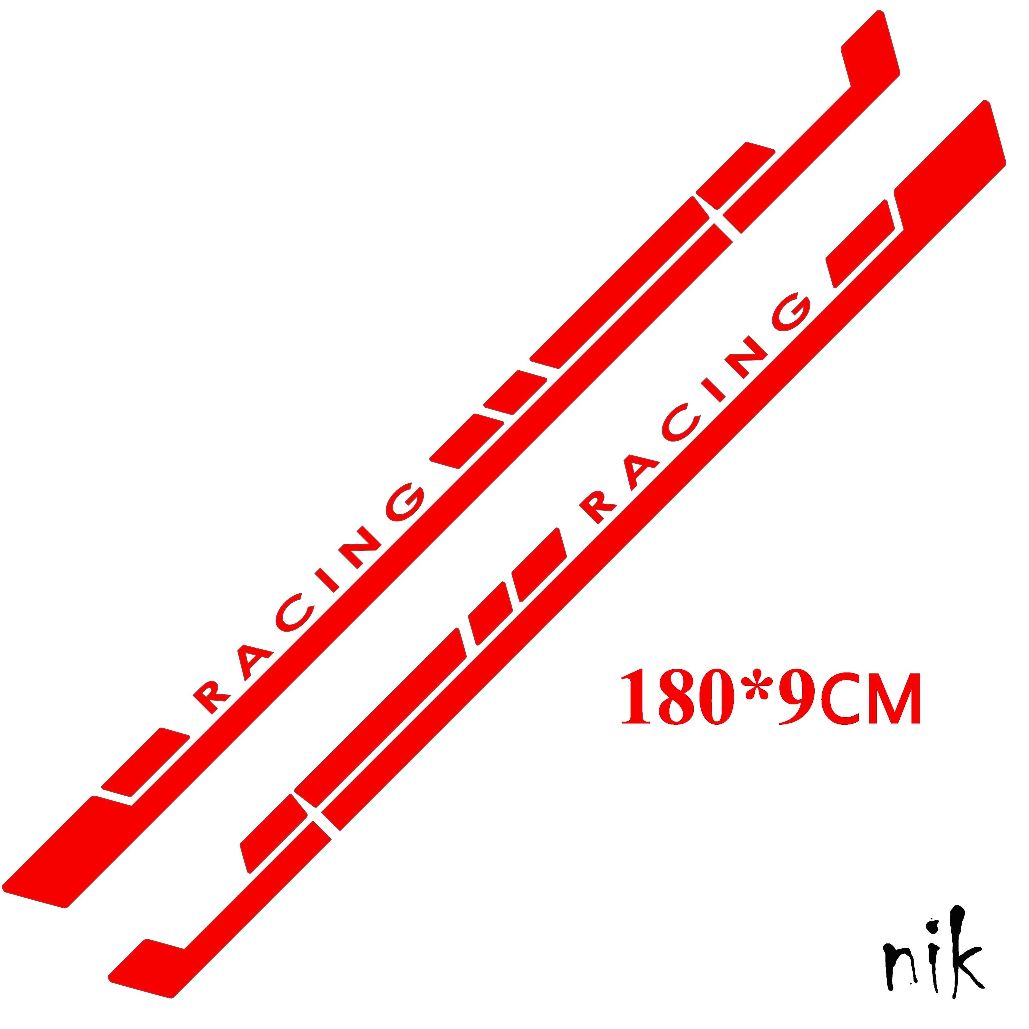 Наклейка на авто/машину дверей 2 смужки 180*9см Racing, тюнінг