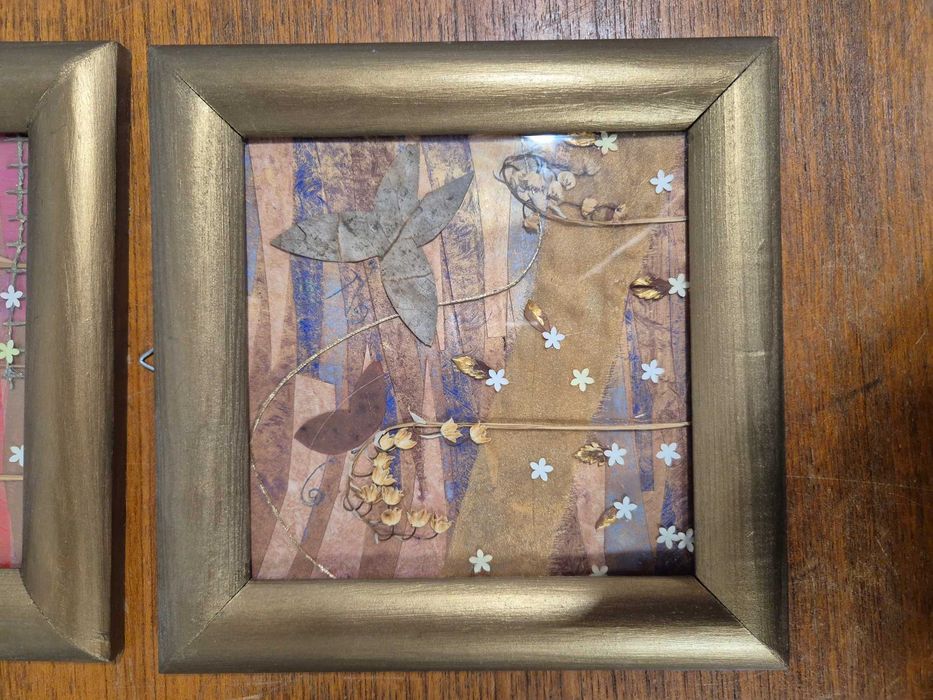 Obrazki kolaże w ramce – motywy roślinne