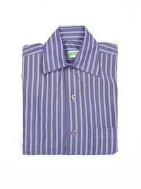 Фиолетовая в полоску рубашка для мальчика , размер 34 (134-140)
