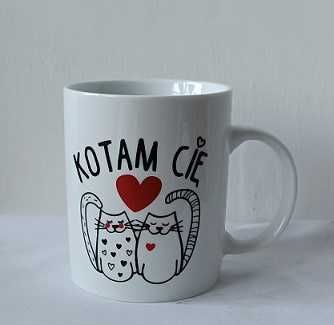 kubek porcelanowy Rita- KOTAM CIĘ, nowy