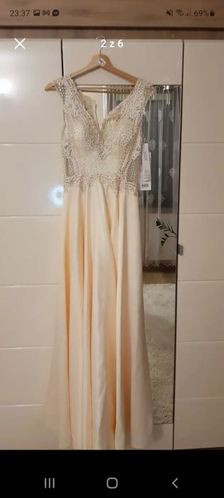 Suknia długa ecru 36