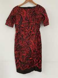 Sukienka Tatuum Midi rozmiar 36 S czarna czerwona