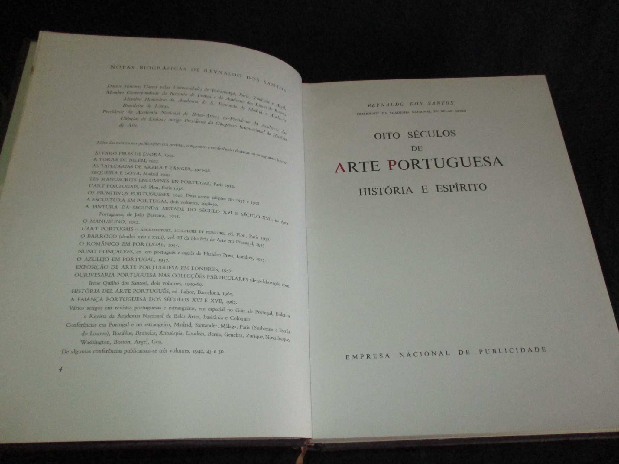 Livro Oito Séculos de Arte Portuguesa História e Espírito ENP