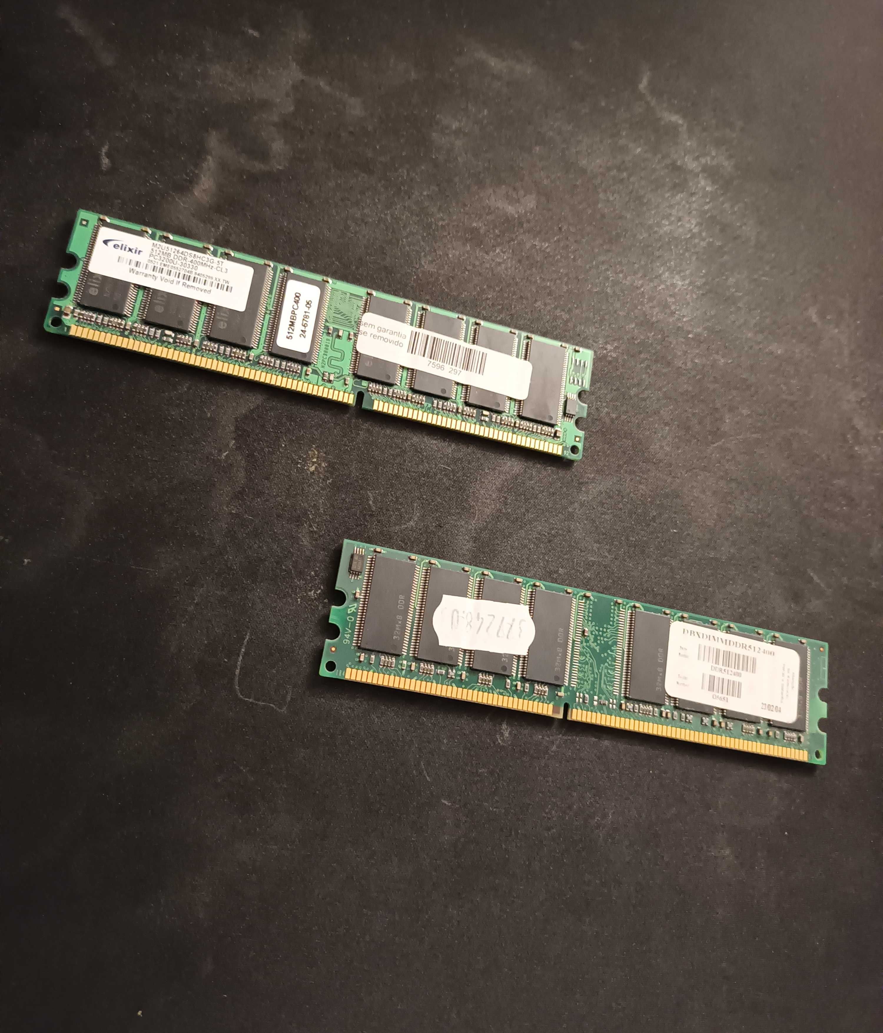 Memória RAM Elixir e Bit4Ram 512MB DDR PC400 SDRAM CL3