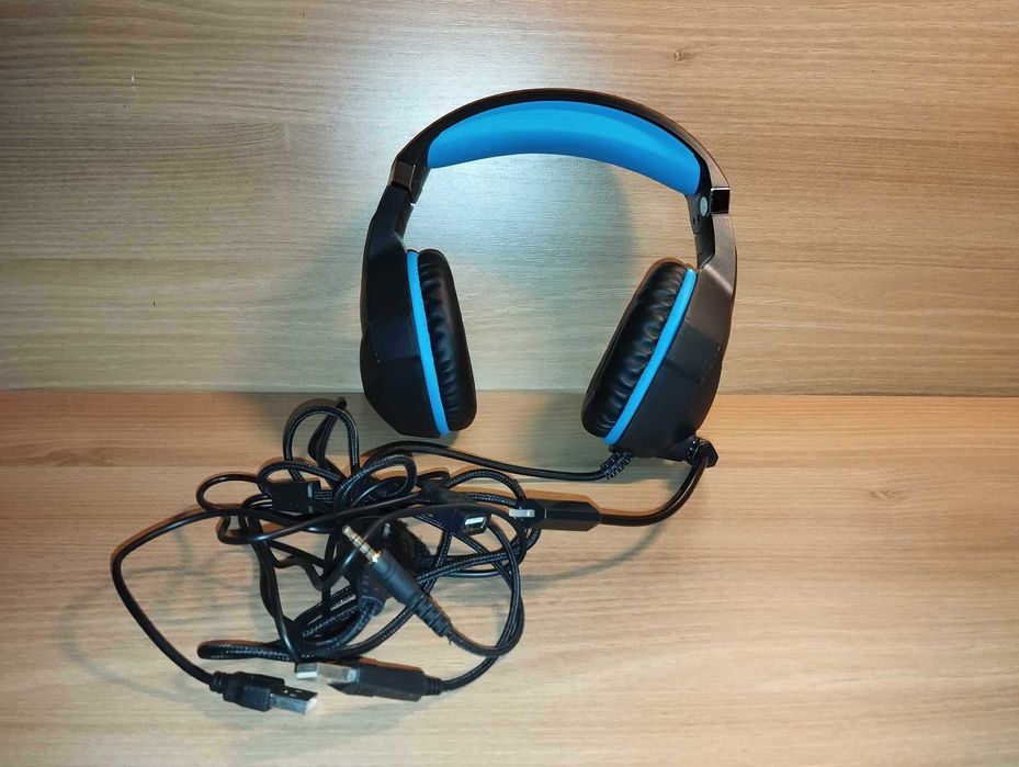 Słuchawki z Mikrofonem - Czarno-Niebieskie OZEINO ZW1