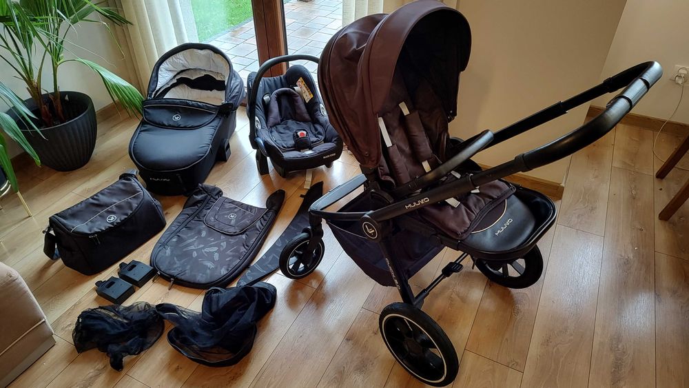 Wózek Muuvo Quick 2.0 2w1, długa gondola 75cm wewnątrz