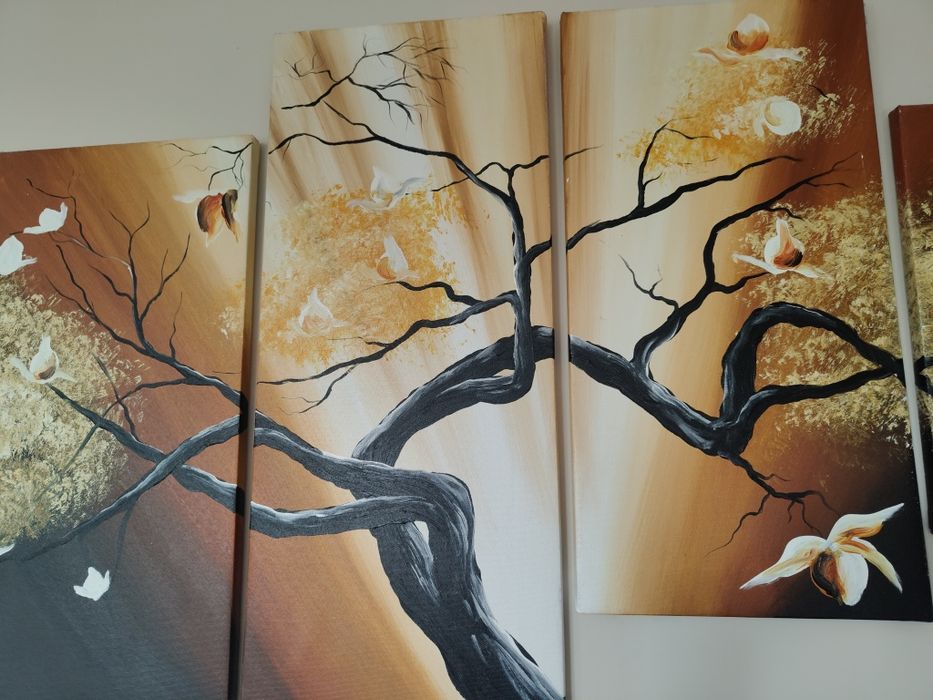 Obraz pentaptyk ręcznie malowany