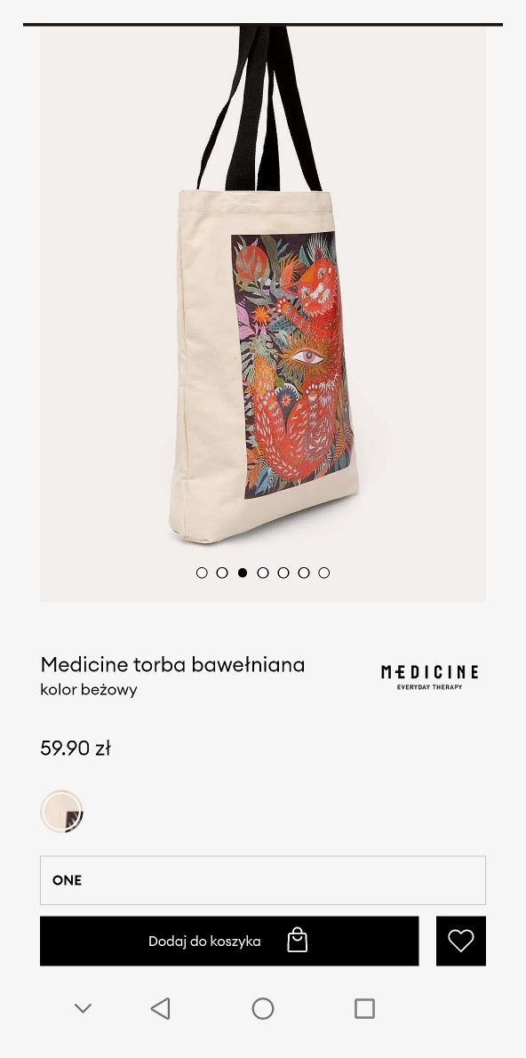 MEDiCiNE Limitowana Edc. ART SERiES torba Shopper Do ręki / i Na ramię