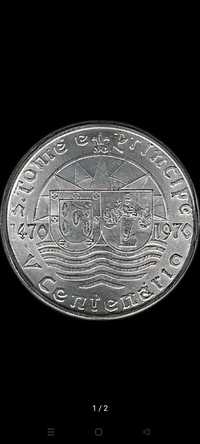Moeda 50 Escudos 500º Aniversário Descoberta São Tomé e Príncipe 1970
