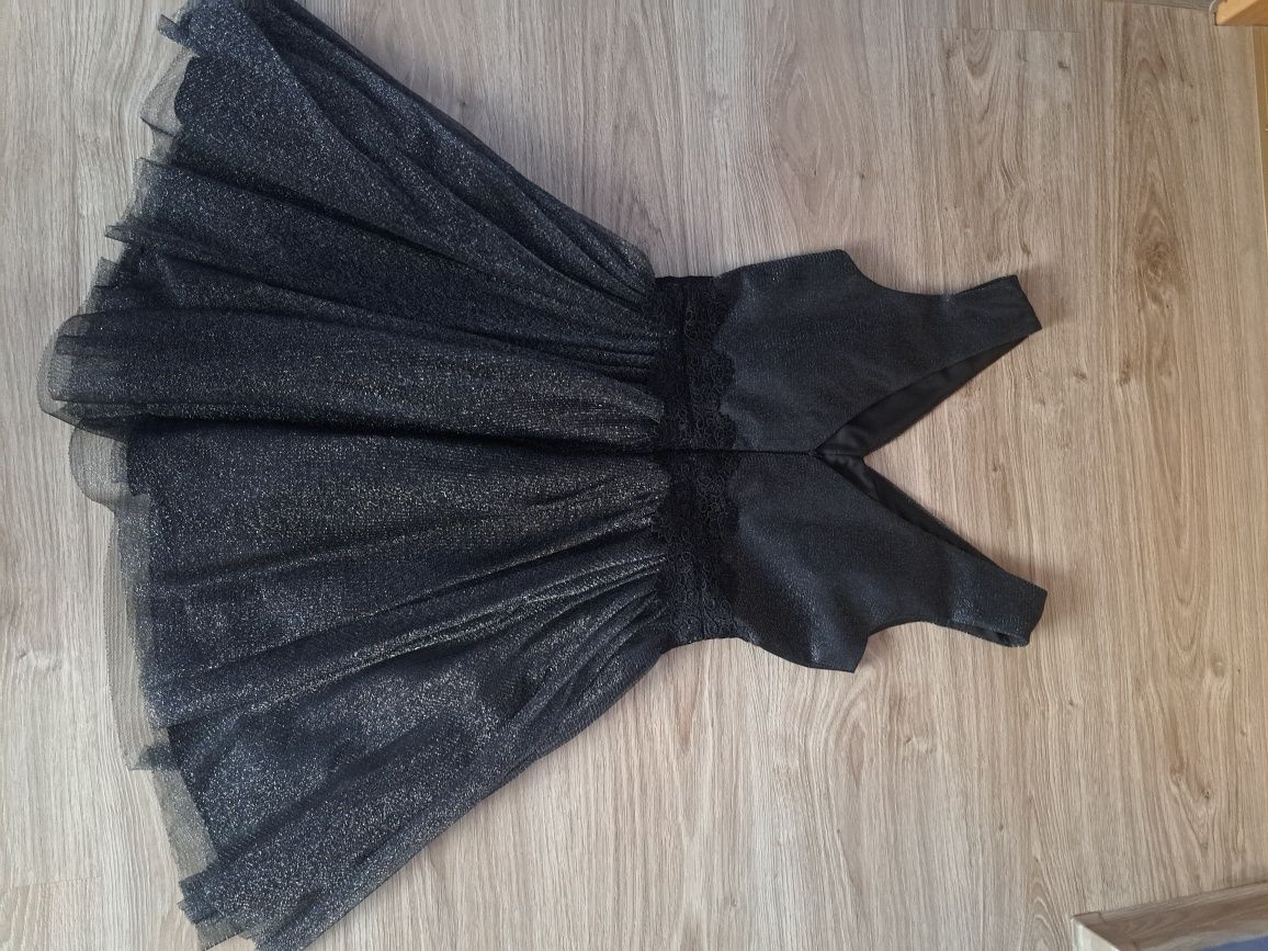 Czarna brokatowa sukienka S