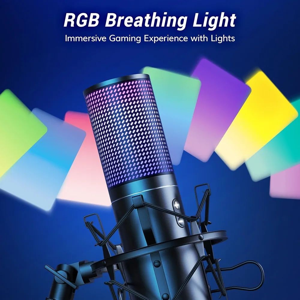 Mikrofon do Gier RGB TONOR Q9S z Wysięgnikiem USB