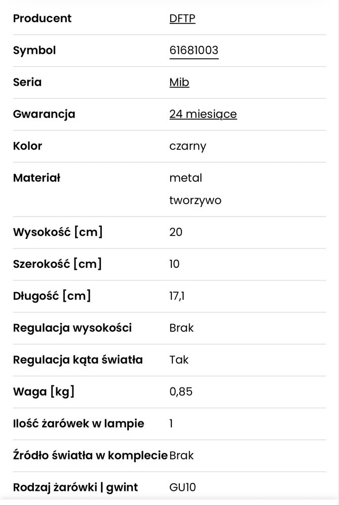 NOWY Czarny kinkiet regulowany - design for the people