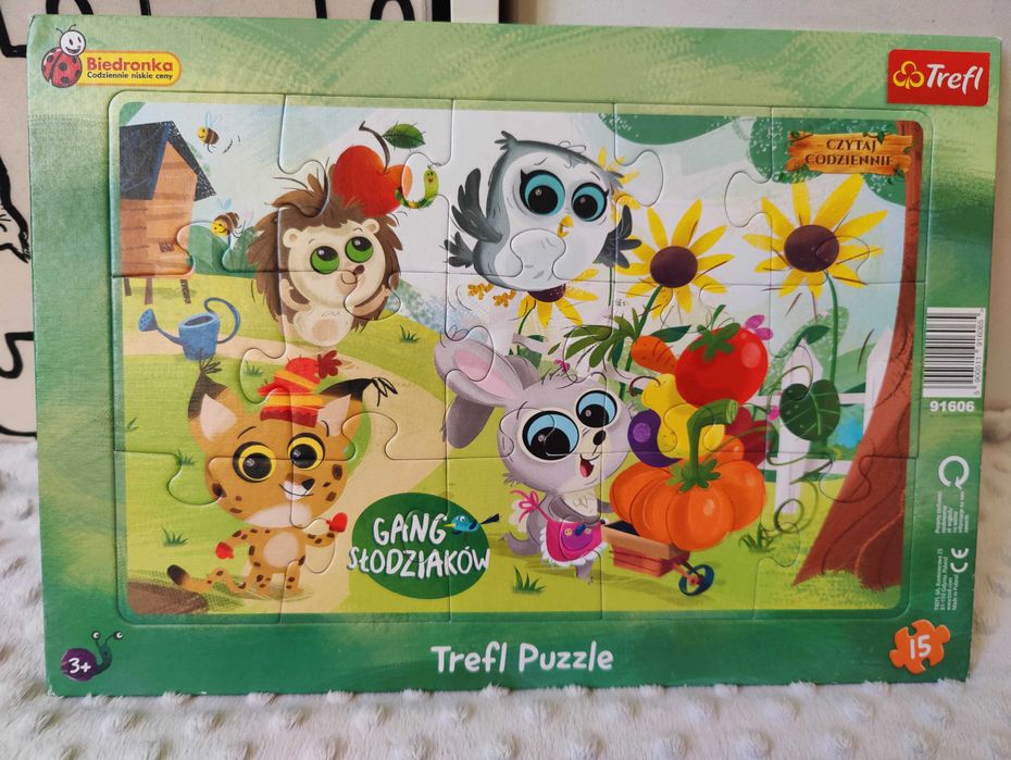 Puzzle ramkowe Trefl Gang Słodziaków Biedronka 15 elementów