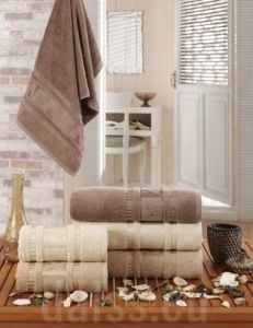 Ręczniki Grube Tureckie 60% Bambusowe 50x90cm odcienie beżu