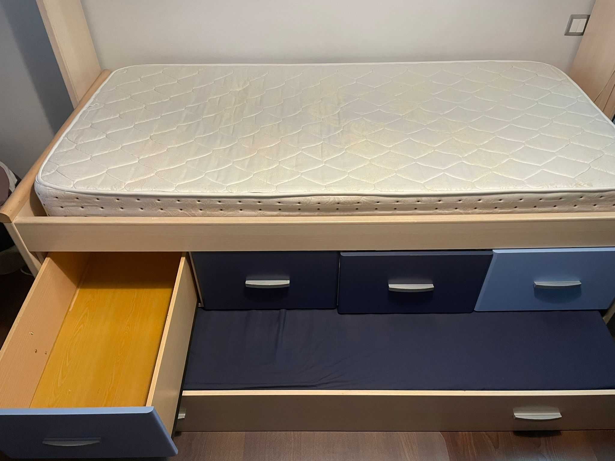 Cama Dupla com 4 gavetões (solteiro)