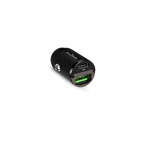 Ładowarka samochodowa Puro Mini 30W Power Delivery USB-C USB-A - czarn