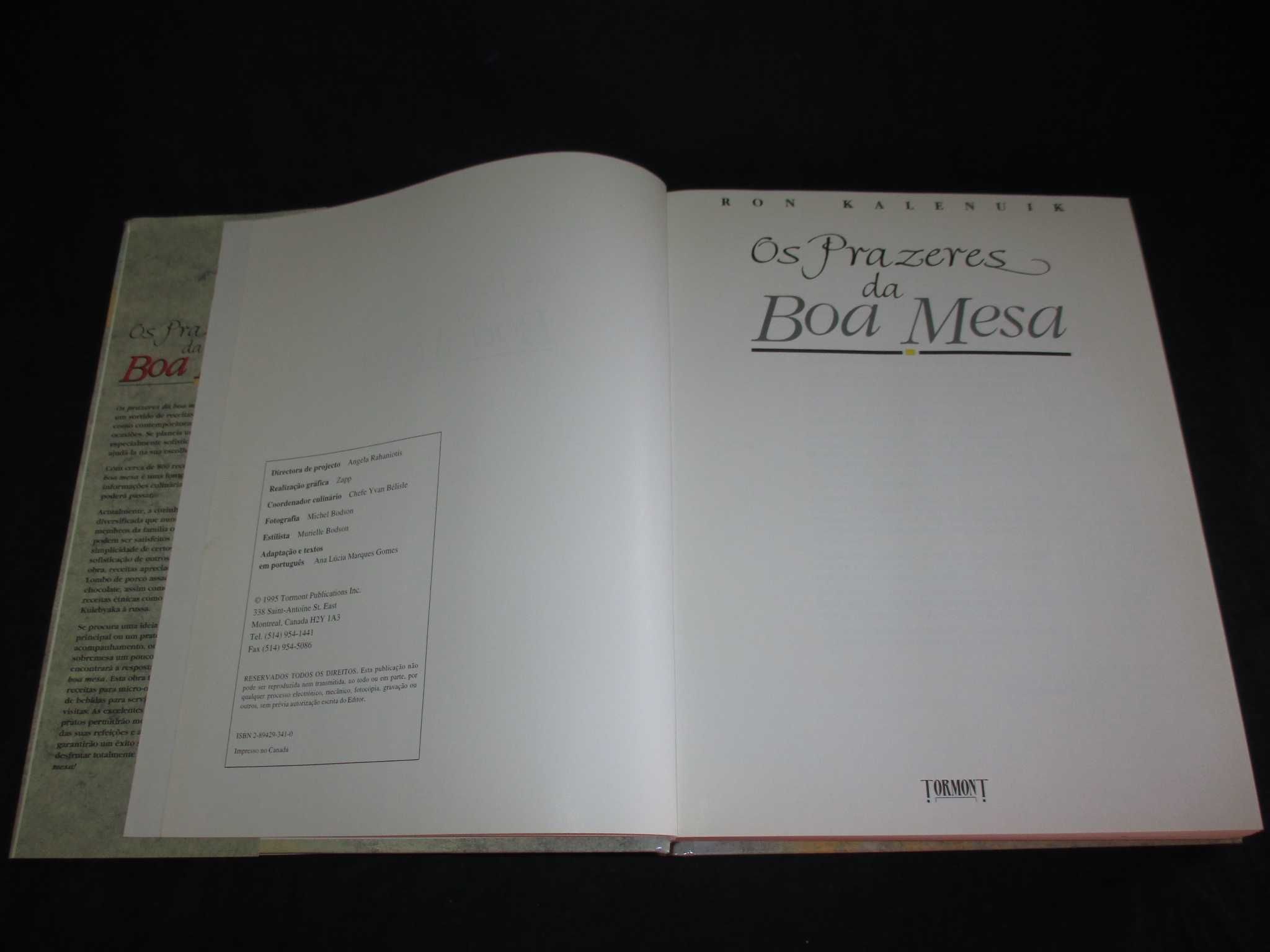 Livro Os Prazeres da Boa Mesa Ron Kalenuik