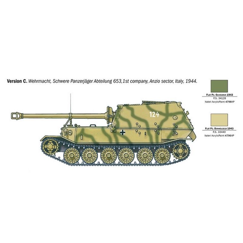 ITaleri 0211 model 1:35 czołg SD.KFZ.184 PANZERJAGER TIGER (P)