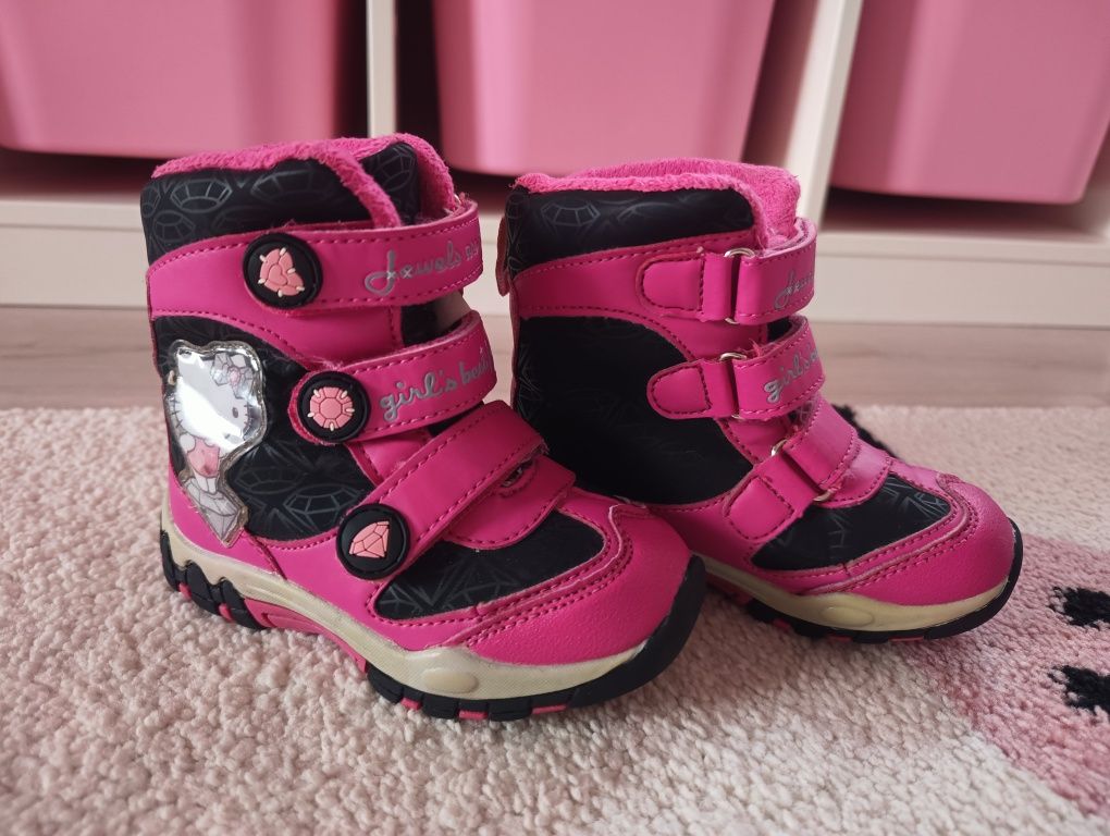 Buty zimowe dziewczęce kozaki/ śniegowce 25