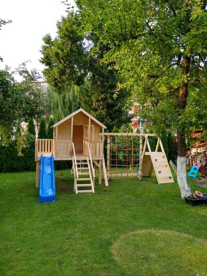 Domek plac zabaw drewniany dla dzieci Nowy
