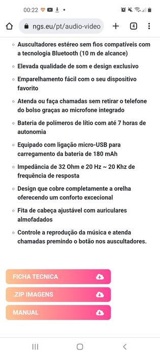 Auscultadores NGS Novos