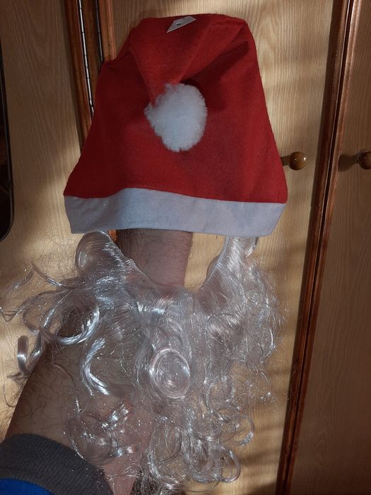 Новая шапка с бородой Дед Мороз,Санта Клаус