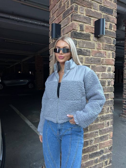 Вкорочена жіноча курточка барашек, баранчик, Тепла зимова курточка