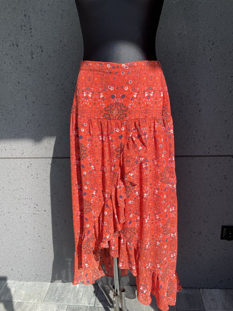 Vila piękna maxi spódnica  asymetryczna ze wzorami