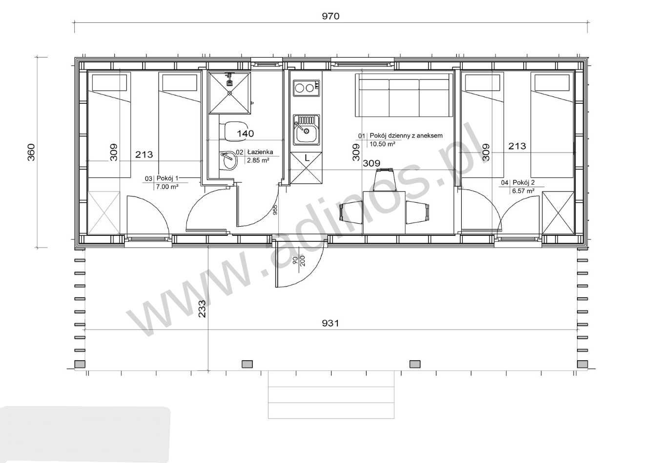 Dostępny od ręki -Domek letniskowy całoroczny 35m2 z Tarasem w Cenie
