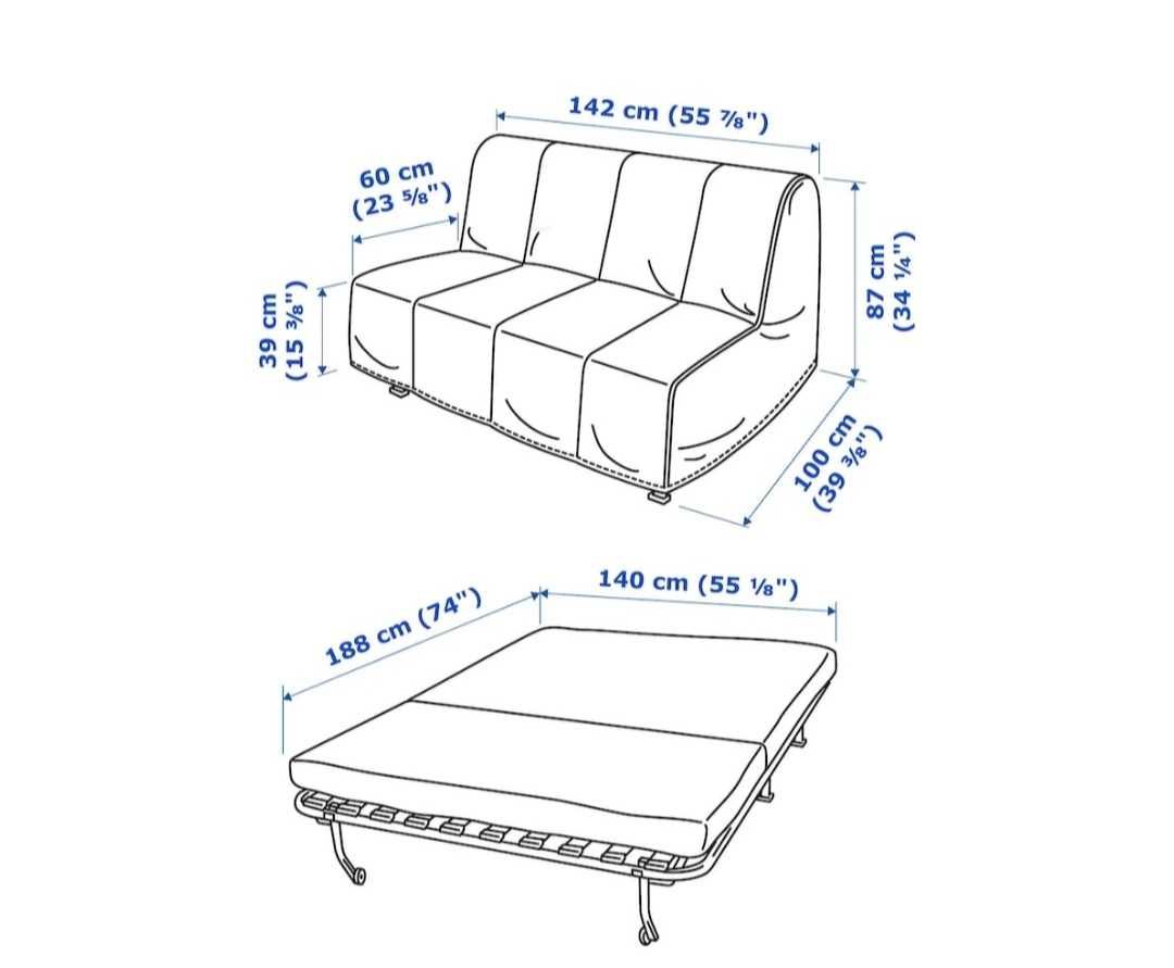 Rozkładana sofa i fotel